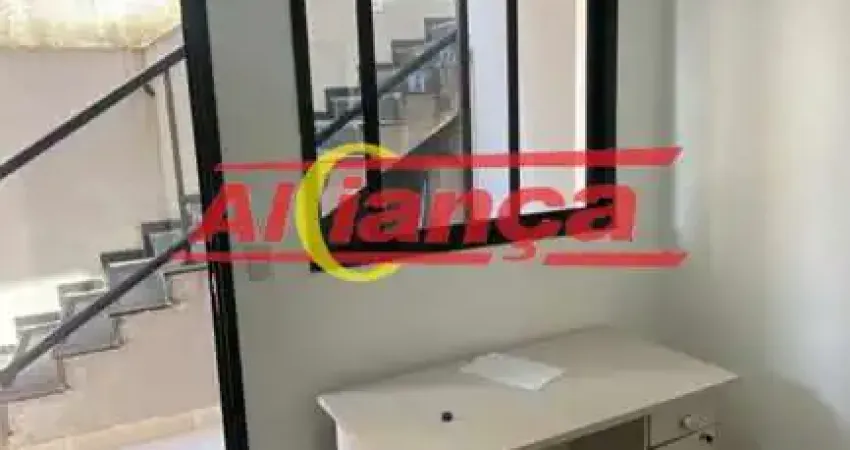 Apartamento tipo kitnet 35m², com 1 quarto à locação no jardim city - guarulhos/ sp por r$ 1.000,00