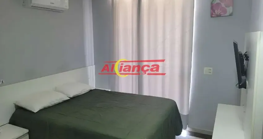 Apartamento mobiliado à locação com 1 quarto e 1 vaga, 47m², vila augusta guarulhos