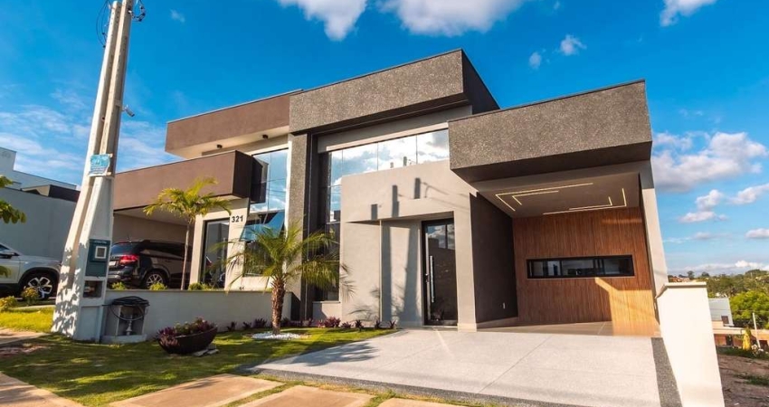 Casa de Luxo em Condomínio: 3 Quartos, 3 Suítes, 2 Salas, 4 Banheiros, 3 Vagas de Garagem em Indaiatuba-SP, Loteamento Park Gran Reserve