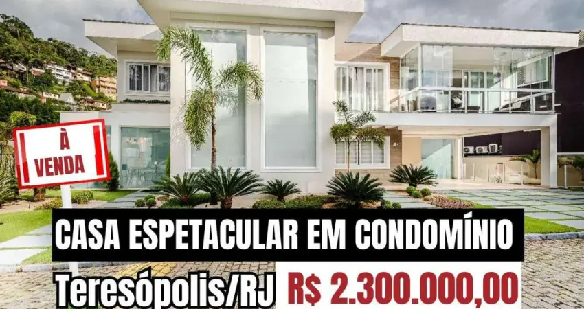 Casa em condomínio com 4 quartos sendo 3 suítes no Panorama - Teresópolis/RJ.