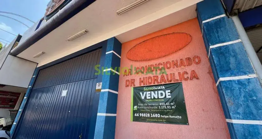 Barracão comercial em 'L' e com duas frentes, tendo os acessos pela Avenida Morangueira e Rua Marechal Mascarenhas de Morais, no Jardim Alvorada, em Maringá-PR, localizado a menos de 1km da Av. Pedro