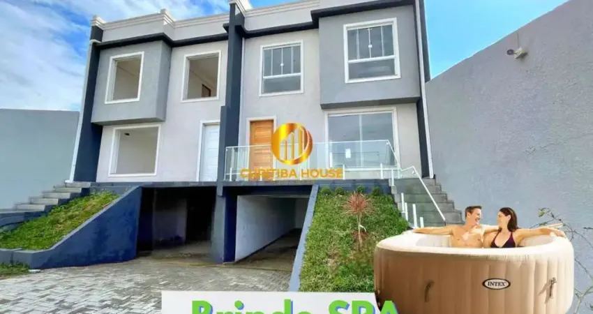 Sobrado quadriplex com garagem no subsolo 3 quartos sendo 1 suíte em condomínio fechado xaxim