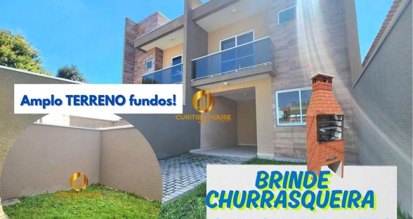 Sobrado 3 quartos sendo 1 suíte Xaxim com amplo terreno nos fundos