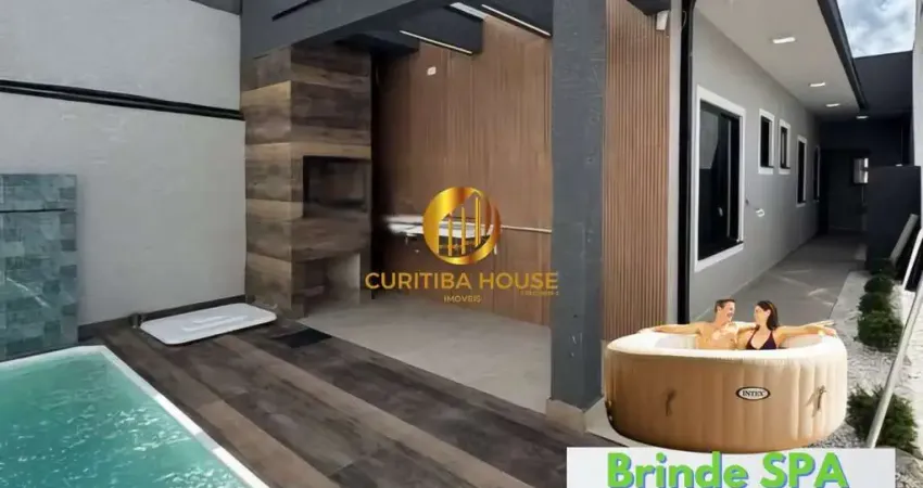 Casa alto padrão 3 quartos sendo 1 suíte pé direito duplo, piscina e espaço gourmet. 90 m² bairro nações fazenda rio grande