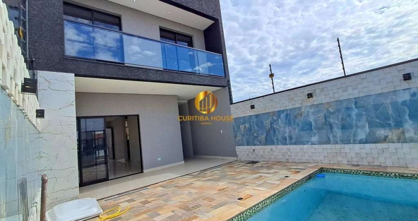 Sobrado alto padrão 3 quartos sendo 1 suíte, espaço gourmet e espaçoso fundos com piscina no Eucaliptos Fazenda Rio Grande