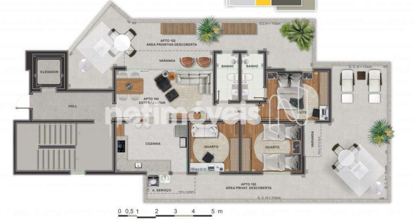 Apartamento com 3 quartos à venda na Rua do Ipês, Novo Horizonte, Sabará