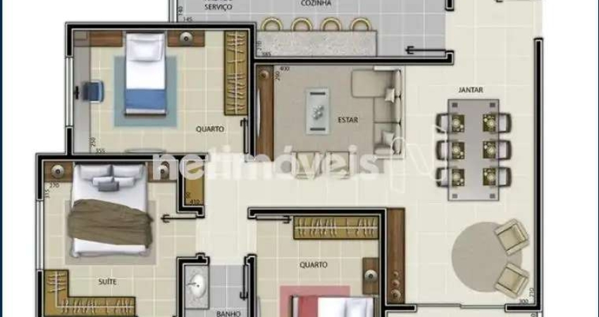 Apartamento com 3 quartos à venda na Rua São Jorge, Brasiléia, Betim
