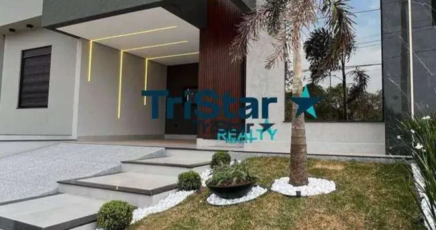 CA0132 - CASA TERREA COM ACABAMENTO UNICO A POUCOS DIAS DA ENTREGA COM LOCALIZAÇÃO EM CONDOMINIO CLUBE - AT. 202m² - AC. 140m² - PARK GRAN RESEVE INDA