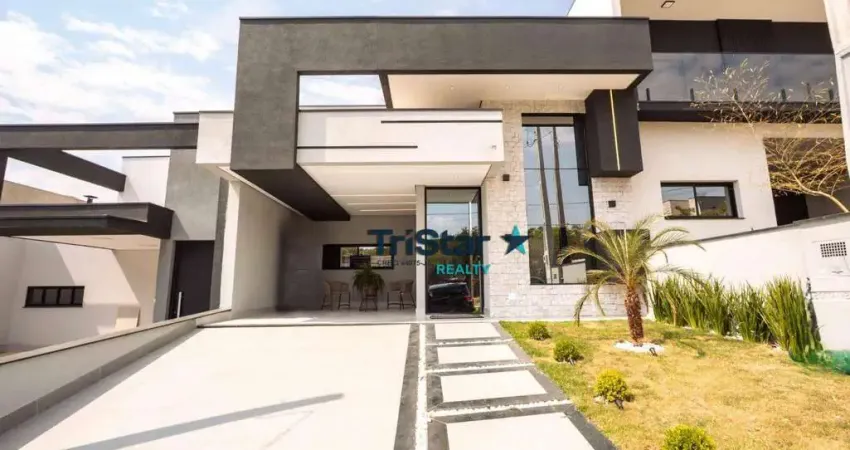 Ca0100 - casa nova terrea com 03 suites em condominio fechado e com acabamento ímpar - at. 200m² - ac. 134m² - park grand reserve indaiatuba sp -