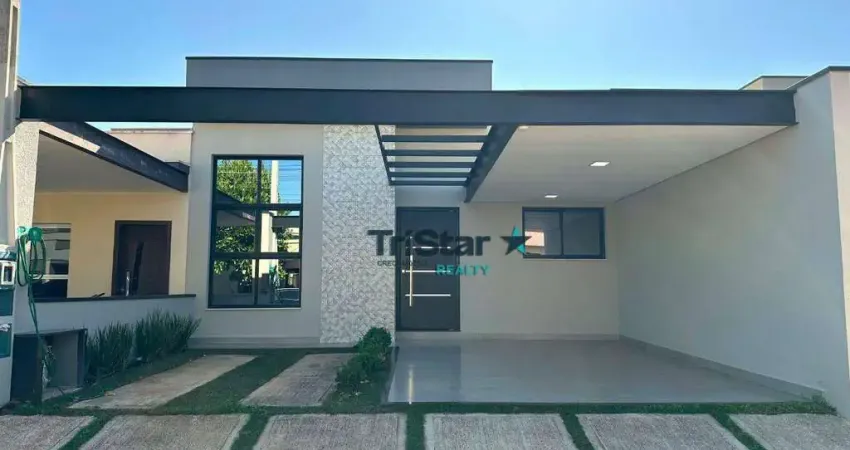 CA0447 - BELISSIMA CASA TÉRREA EM CONDOMÍNIO FECHADO - AT 150m² - AC 104,92m² - VILA YTU -INDAIATUBA-SP