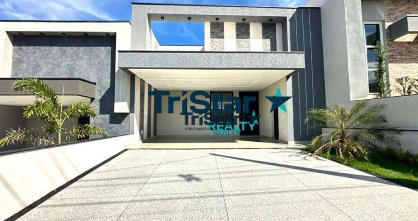 TRISTAR REALTY - CA0145 - CASA NOVA COM ACABAMENTO UNICO EM CONDOMINIO FECHADO - AT 200m² -AC 120m² - PARK GRAN RESERVE - INDAIATUBA - SP