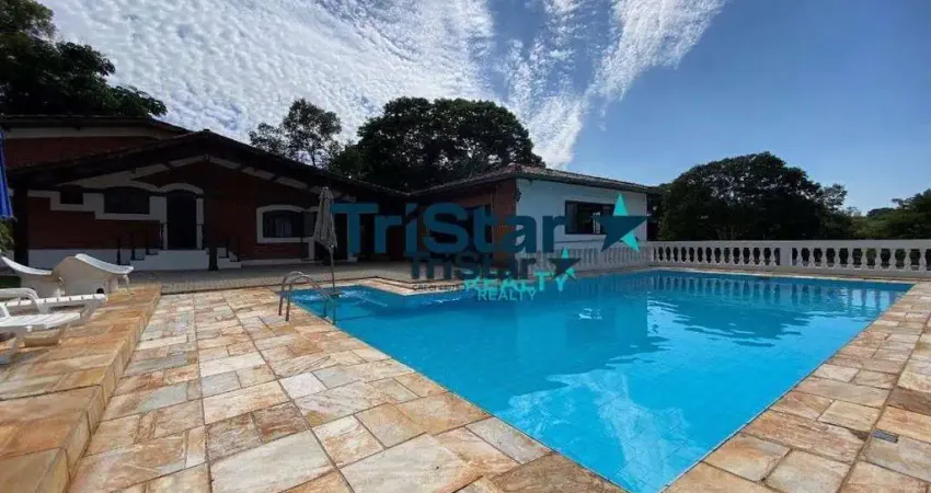 Ch0007 - chacara mobiliada com piscina perfeita para seu lazer e conforto - at. 5000m² - ac. 750m² - recanto dos passaros - indaiatuba - sp