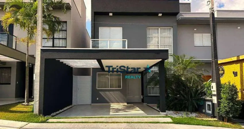 #locação ca0575 - sobrado moderno com 3 suítes e area gourmet - at. 150m² - ac. 161m² - jardim park real - indaiatuba - sp