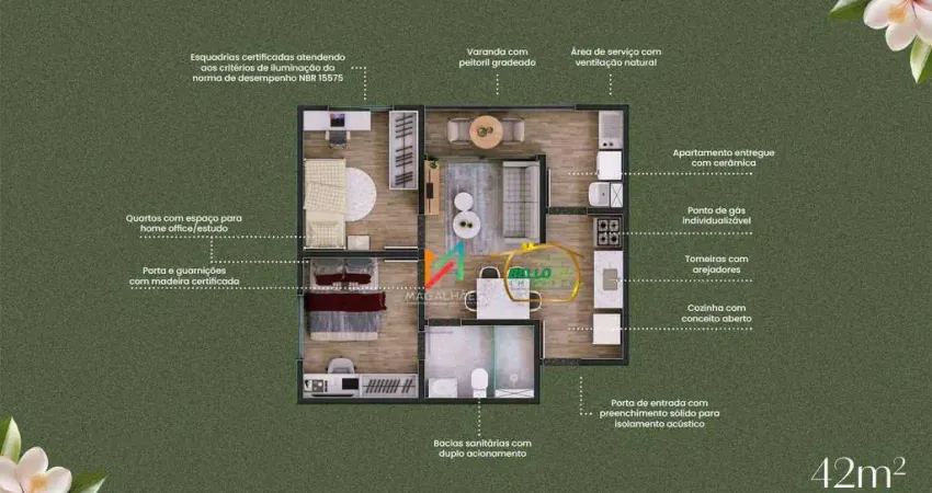 Apartamento com 2 dormitórios à venda, 53 m² por r$ 220.000,00 - janga - paulista/pe