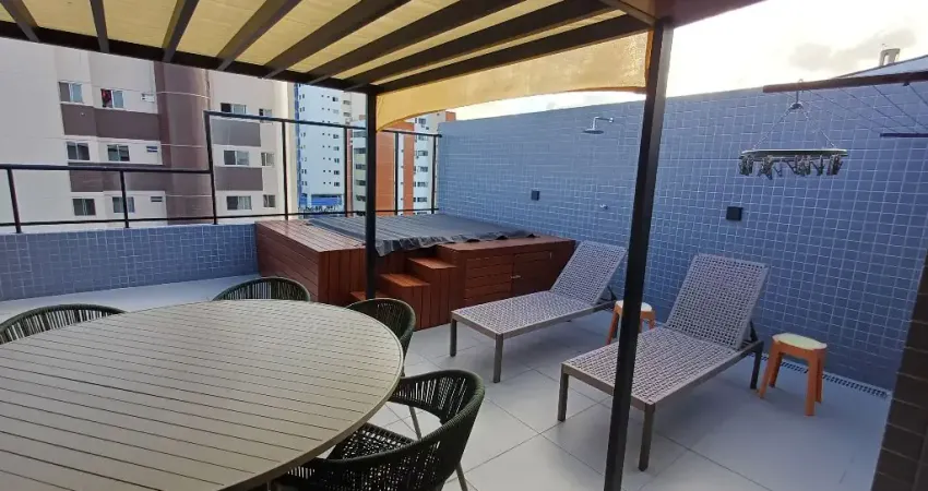 Belíssima Cobertura    Duplex mobiliada à venda com 2 quartos e hidro no bairro do Bessa - R$ 890.000