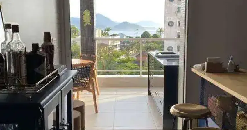 Apto com 2 suítes e varanda gourmet 85m² em frente ao mar em ubatuba - sp