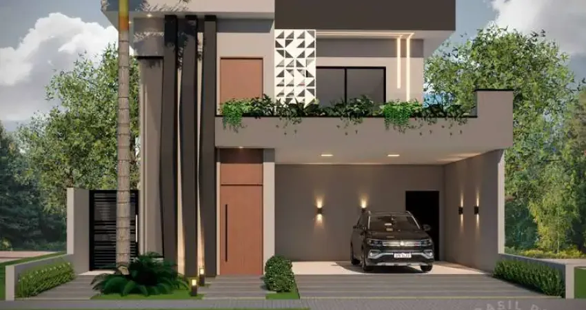 Sobrado no condomínio malibu, caçapava com 4 suítes e área gourmet, 240m²