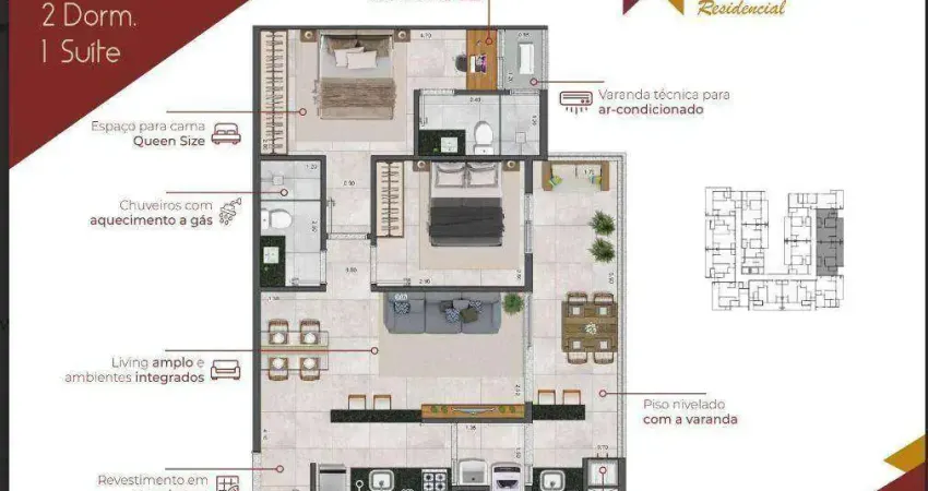 Apartamento com 2 dormitórios à venda, 65 m² por R$ 516.000,00 - Itaguá - Ubatuba/SP