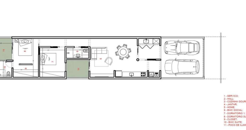 Casa na planta com projeto moderno e varanda gourmet - Bairro Concórdia