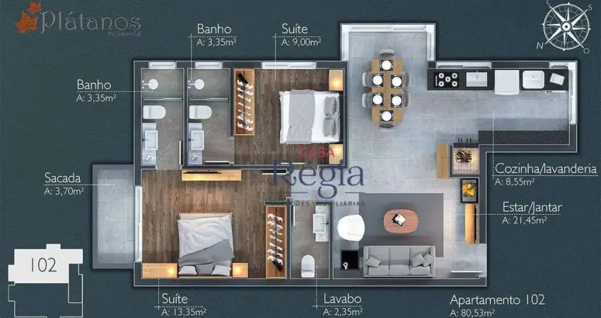Apartamento com 2 quartos à venda na Rua Conceição, 66, Parque Laje da Pedra, Canela