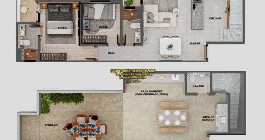 Apartamento com 2 quartos à venda na Rua dos Jequitibás, 527, Campestre, Santo André