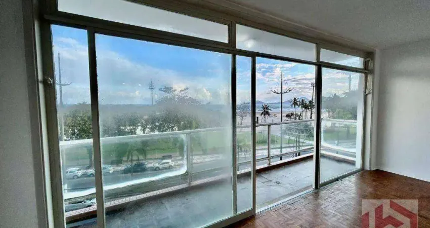 Apartamento com 3 dormitórios para alugar, 137 m² por r$ 6.000 pacote/mês - gonzaga - santos/sp