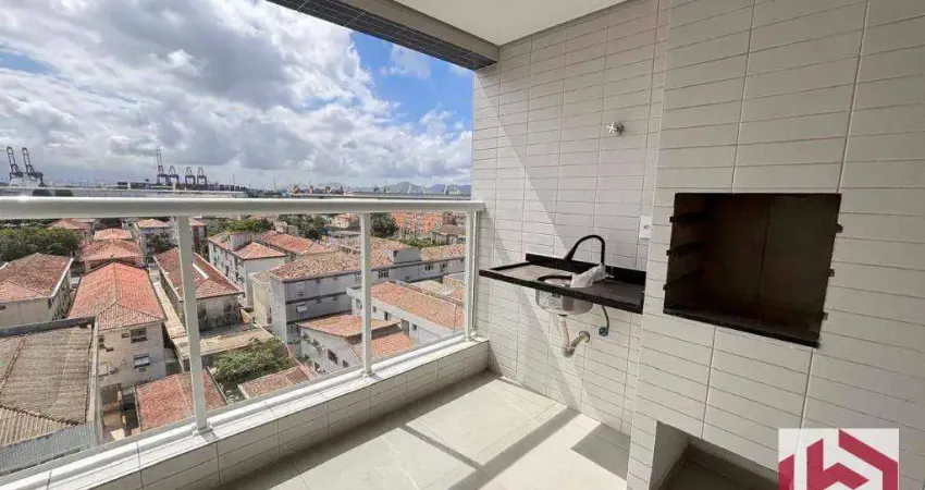 Apartamento novo, com 2 dormitórios, suite e varanda gourmet , 86 m² - venda por r$ 710.000 ou aluguel por r$ 4.800 pacote/mês - aparecida - santos/sp