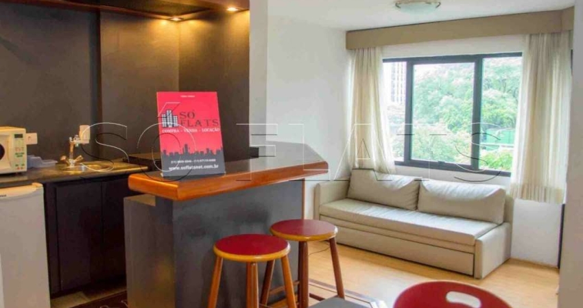 Flat Park Plaza Brooklin com 38m² contendo 1 dormitório e 1 vaga para locação.