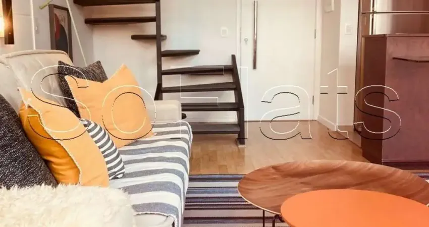 Apartamento urbano duplex para locação com 46m² 1 dormitório 1 vaga de garagem