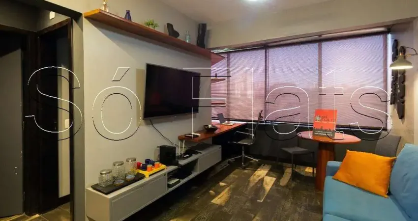 Apartamento no morumbi business, disponível para locação com 42m², 1 dormitório e 1 vaga.