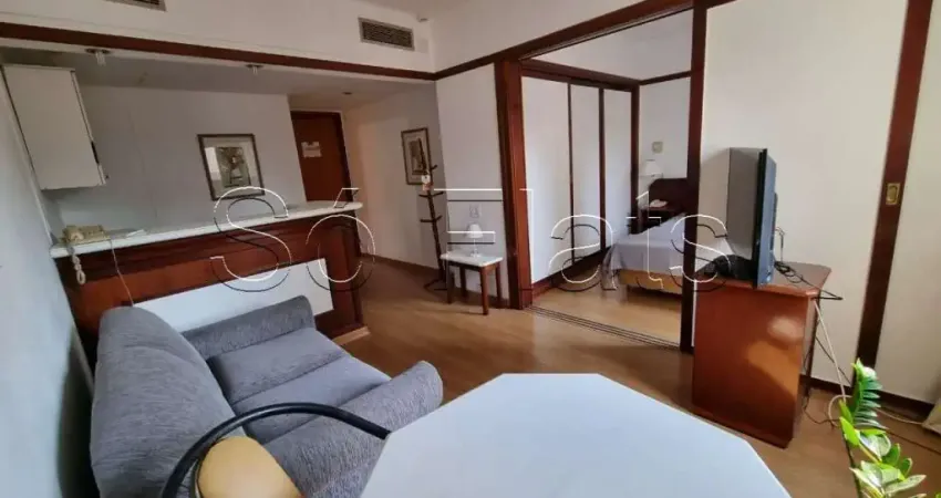 Ninety contendo 33m² com 1 dormitório e 1 vaga para locação nos jardins.