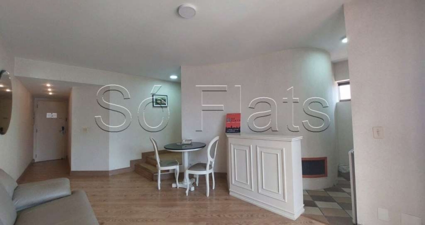 Flat no Jd Paulista, próximo a Paulista, disponível para locação imediata sem burocracia.