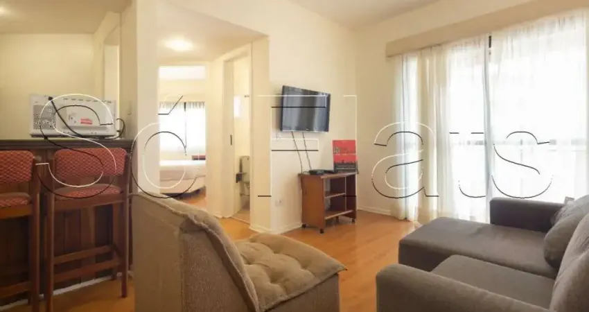 Flat na Vila Nova Conceição próximo da Avenida Santo Amaro disponível locação.