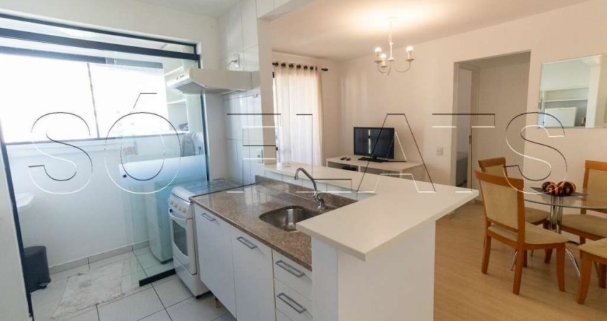 Flat Espaço Alpha disponível para locação na Vila Olímpia com 40m² contendo 1 dormitório e 1 vaga.