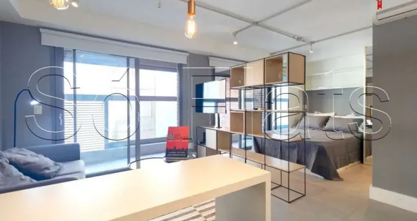 Studio de alto padrão com 36m², 1 dormitório e 1 vaga no itaim bibi, disponível para locação.