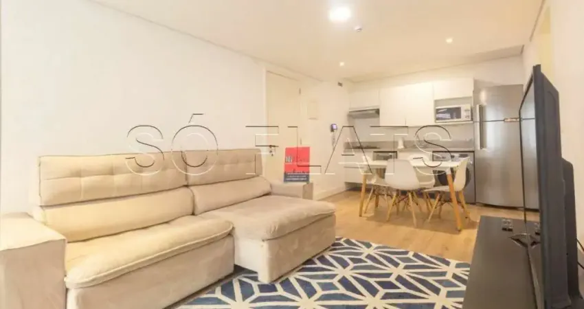 Residencial pamplona a duas quadras da av paulista com 51m² e 1 dormitório, disponível para locação.