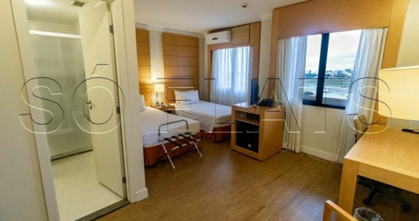Flat mobiliado no Nobile Hotels Congonhas contendo 29m², 1 dormitório e 1 vaga para locação.