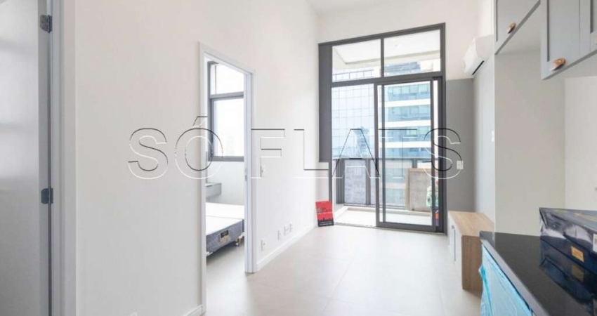 Flat disponível para locação em Moema contendo 34m², 1 dormitório e 1 vaga de garagem.