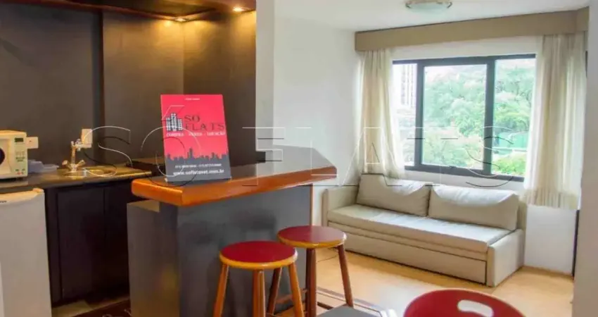 Flat disponível para locação no brooklin, próximo a marginal pinheiros e avenida berrini.