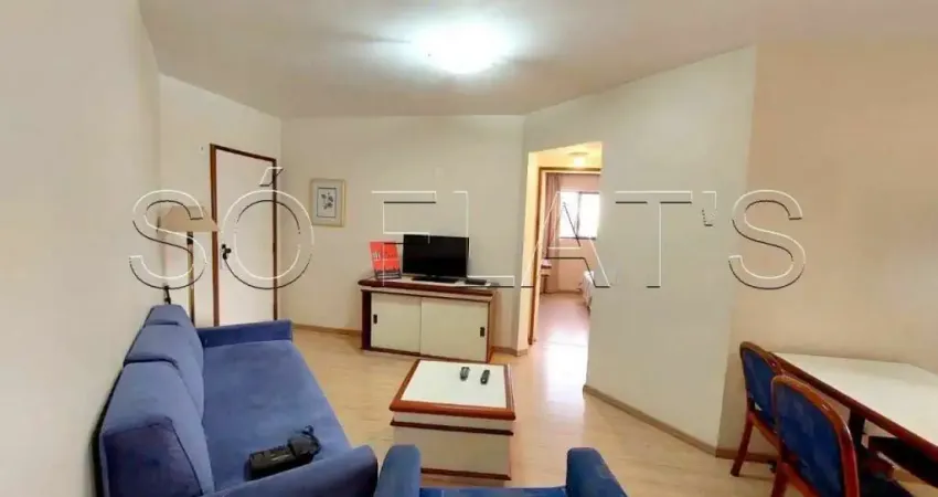 Flat nos Jardim Paulista com 45m² totalmente mobiliado à venda.