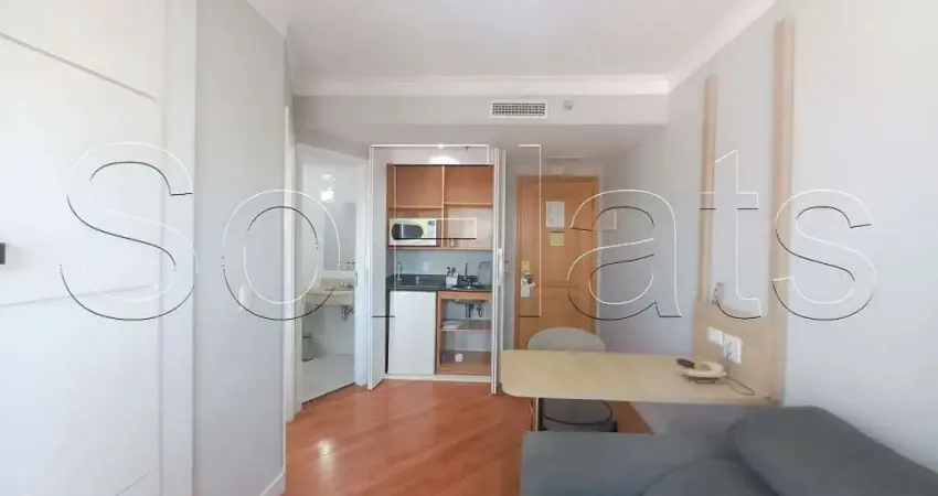 Flat mobiliado disponível para venda com 28m² e 01 vaga de garagem