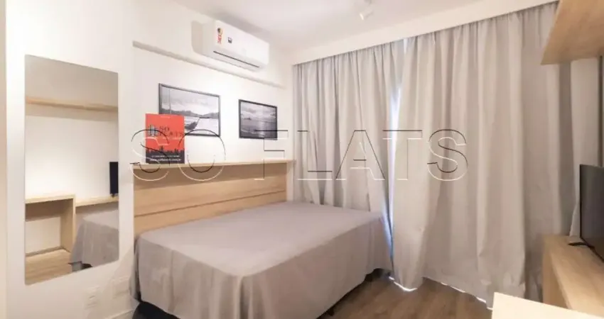 Apto disponível para locação na região central de sp totalmente mobiliado contendo 24m² e 1 dorm.