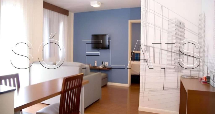 Flat mobiliado disponível para venda com 43m², 01 dorm e 01 vaga