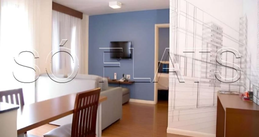 Flat totalmente mobiliado disponível para venda com 43m², 01 dorm e 01 vaga