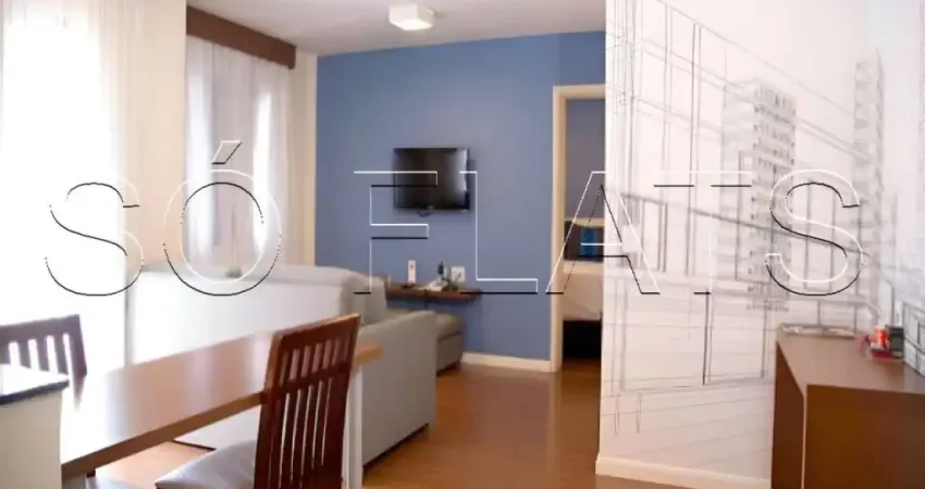 Flat totalmente mobiliado disponível para venda com 43m², 01 dorm e 01 vaga