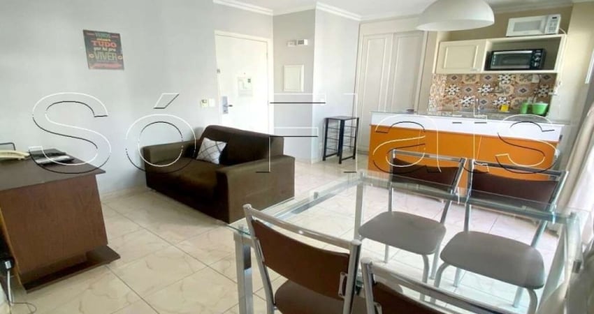 Apto disponível para locação com 48m², 2 dormitórios e 1 vaga próx da Avenida Paulista.