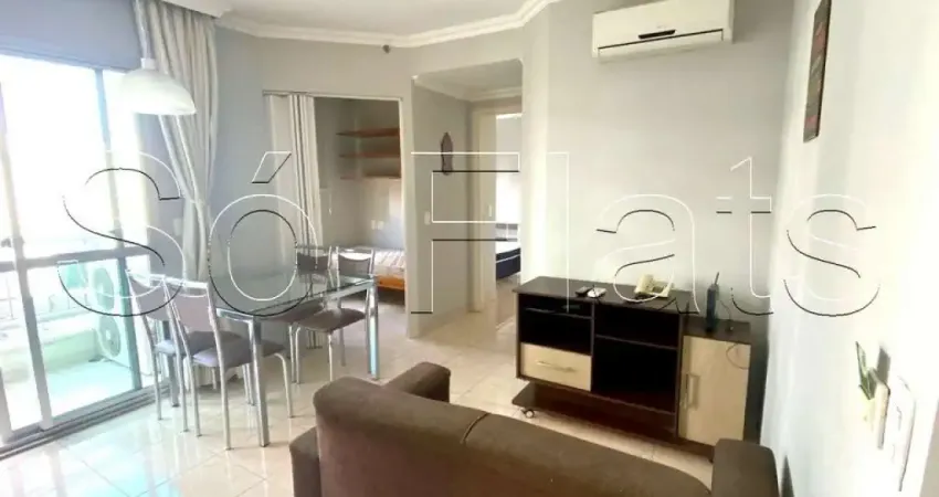 Flat disponível para locação com 48m², 2 dormitórios e 1 vaga próx da Avenida Paulista.
