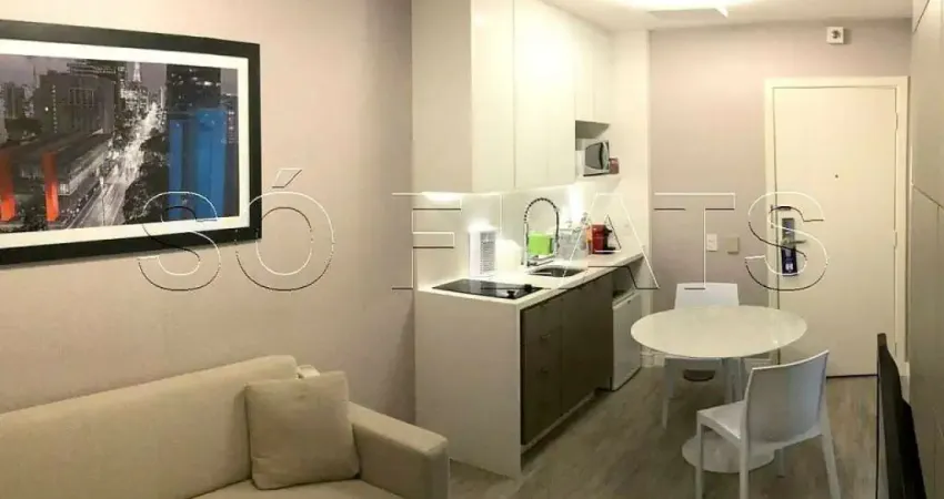 Flat transamérica bela cintra disponível para venda com 27m² e 01 vaga de garagem