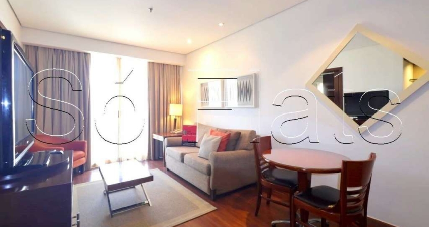 Flat George V, no Itaim, flat alto padrão disponível para venda com 60m², 01 dorm e 01 vaga