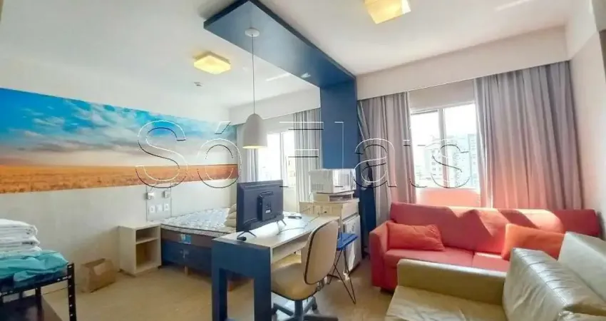 Flat Comfort Alphaville com 1 dormitório disponível para locação, possui fácil acesso a São Paulo
